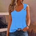 thumbnail image 1 of Babysbule Women's V-Neck Sleeveless Printed Tank Top, Casual Asymmetric Strap Blouse with Metal Ring Detail for Daily Wear, 1 of 5
