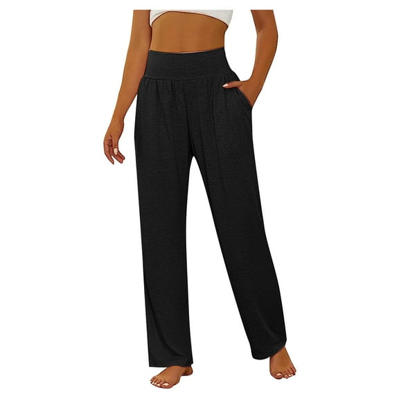 Babysbule Women's Wide Leg Yoga Pants Comfy Loose Sweatpants High Waist Lounge Casual Athletic Workout Joggers Trousers