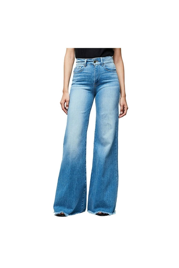 Women's Work Dress Pants Women's Fashion Casual Loose Washed Denim Jeans Casual Solid Stretch Slim Pants