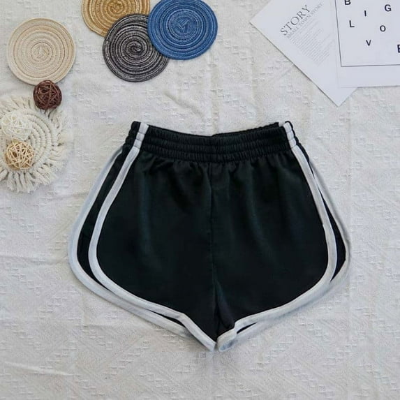 Babysbule Womens Athletic Sport Shorts Casual Plus Size Elastic Waist Wide Leg Splice Running Fitness Workout Shorts S-5XL