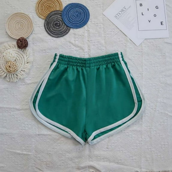 Babysbule Womens Athletic Sport Shorts Casual Plus Size Elastic Waist Wide Leg Splice Running Fitness Workout Shorts S-5XL