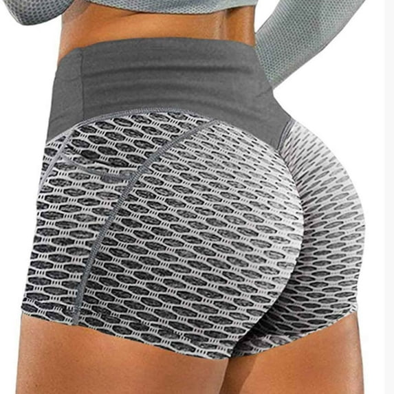 Babysbule Womens Athletic Yoga Shorts Summer Casual High Waist Solid Sports Running Workout Oversized Honeycomb Shorts