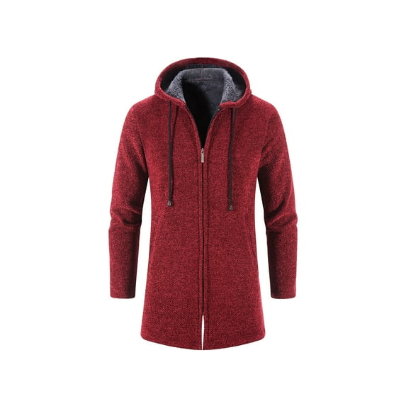 Babysbule Womens Cardigans Men's New Fashion Long Casual Solid Color Hooded Knitted Cardigan Jacket Women's Top Blouse