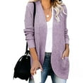 thumbnail image 1 of Babysbule Womens Cardigans Clearance Women Casual Soild Long Sleeve Pocket Plush Long Knit Cardigan Sweater Women's Top Clearance Blouse, 1 of 8