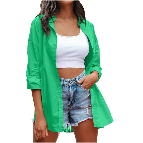 Babysbule Womens Cardigans Fashion Women Long Sleeve Cardigan Solid Color Casual Cardigan Blouse Tops Women's Top Blouse