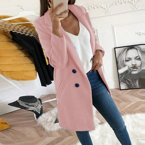Babysbule Womens Cardigans Fashion Womens Plus Size Warm Coat Cardigan Winter Solid Long Sleeve Outerwear Tops Women's Top Blouse