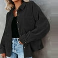 thumbnail image 1 of Babysbule Womens Cardigans Ladies Corduroy Buttoned Cardigan Long Sleeve Lapel Loose Padded Shirt Top Women's Top Blouse, 1 of 6