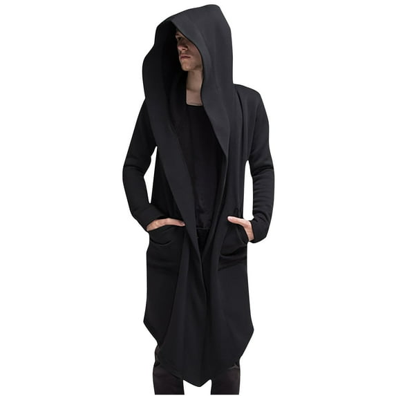 Babysbule Womens Cardigans Men's Jacket Long Cardigan Cloak Coat Hooded Sweater Women's Top Blouse
