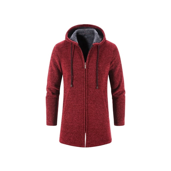 Babysbule Womens Cardigans Men's Fashion Long Casual Solid Color Hooded Knitted Cardigan Jacket Women's Top Blouse