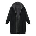 thumbnail image 1 of Babysbule Womens Cardigans Women Plus Size Fashion Vintage Solid Fleece Hooded Zipper Long Sleeve Thick Coat Tops Women's Top Blouse, 1 of 6