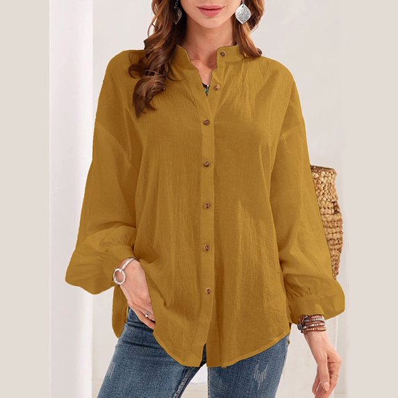 Babysbule Womens Cardigans Women Solid V-Neck Cotton Long Sleeve Tank Career Bloues T-Shirt Cardigan Tops Women's Top Blouse