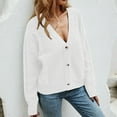 thumbnail image 1 of Babysbule Womens Cardigans Women's V-Neck Solid Color Button Long Sleeve Knitted Sweater Cardigan Women's Top Blouse, 1 of 9