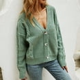 thumbnail image 1 of Babysbule Womens Cardigans Women's V-Neck Solid Color Button Long Sleeve Knitted Sweater Cardigan Women's Top Blouse, 1 of 9