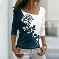 thumbnail image 1 of Babysbule Womens Casual Floral Printing Tops V-Neck Long Sleeve Loose Flowers T-Shirt Blouse s, 1 of 6