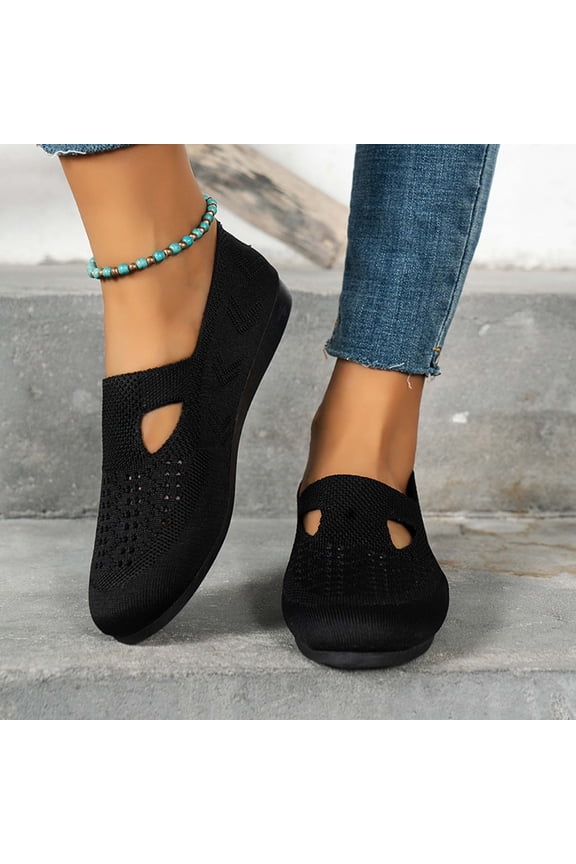 Womens Casual Shoes Women's Solid Color Round-Toe Flats Shoes Lightweight Soft Sneakers Casual Shoe
