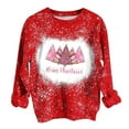 thumbnail image 1 of Babysbule Womens Christmas Shirts Clearance Tops Casual Round Neck Christmas Printed Top T-shirt Long Sleeved Round Neck Top/shirt, 1 of 2