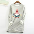 thumbnail image 1 of Babysbule Womens Christmas Shirts Tops Ladies Fashion Casual Winter Plus Fleece Warm Christmas Print Top Women, 1 of 5