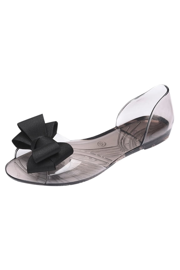 Womens Sandals, Women Summer Open Toe Jelly Slip On Shoes Big Floral Fish Mouth Beach Sandals
