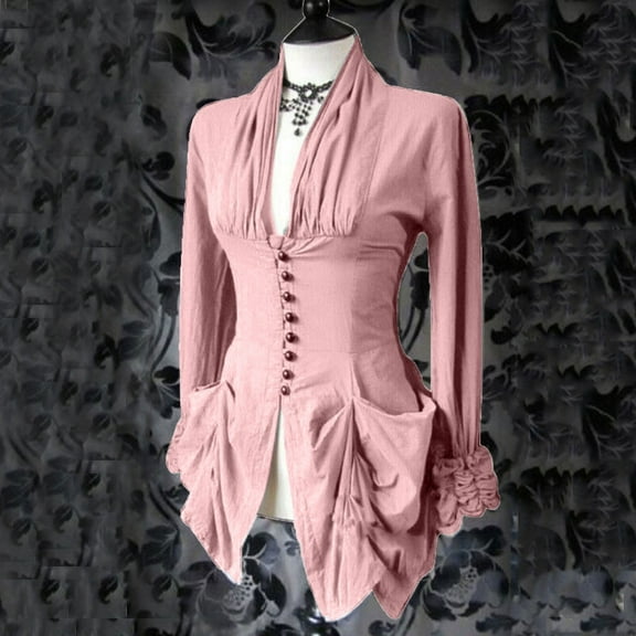 Babysbule Womens Coats Women Long Sleeve Retro Lace Trim Button Up Vintage Irregular Tailcoat Outwear