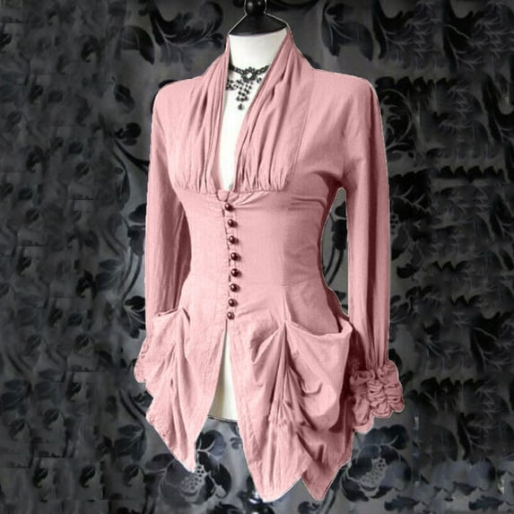 Babysbule Womens Coats Women Long Sleeve Retro Lace Trim Button Up Vintage Irregular Tailcoat Outwear