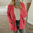 thumbnail image 1 of Babysbule Womens Coats Women Casual Plus Size Plush Sweater Pockets Outerwear Buttons Cardigan Coat, 1 of 9