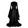 thumbnail image 1 of Babysbule Womens DressesWomen's Retro Style Solid Color Trumpet Sleeve Princess Dress, 1 of 5