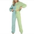 thumbnail image 1 of Babysbule Womens Fall Plus Top Sets Outfit Fall Fashion Women Long Sleeve Round-Neck Blouses Shirts Elastic Waist Tie Pocket Pants, 1 of 8