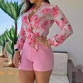 thumbnail image 1 of Babysbule Womens Fall Plus Top Sets Outfit Women's Casual Homewear Long-Sleeve Tops Trousers Turndown Collar Night Pajamas Suits, 1 of 6