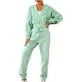 thumbnail image 1 of Babysbule Womens Fall Plus Top Sets Outfit Women's Color Cardigan, Hooded Pants, Casual Fashion, Long Sleeved Sweater Set, 1 of 7