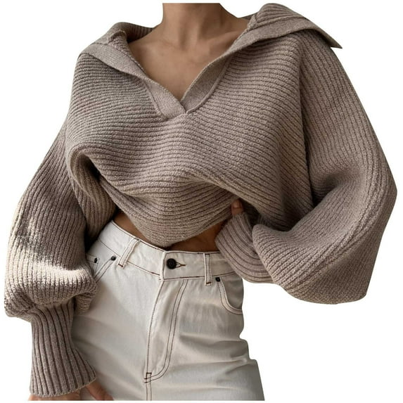Babysbule Womens Fall Plus Top Sets Outfit Women's Round Neck Pullover Long Sleeve Sweater Loose Women's Fashion Casual Shorts Set