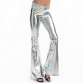 thumbnail image 1 of Babysbule Womens Flare Pants Women's Nightclub Style Flared Pants Multi-color Stretch Micro Stretch Slim Pants, 1 of 4