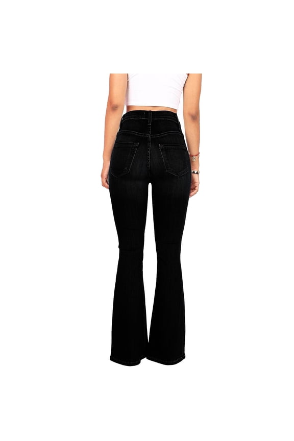 Womens Flared Jeans Women's Slim Fitting High Waisted And Buttocks Up Denim Flared Pants