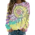 thumbnail image 1 of Babysbule Womens Hoodless Sweatshirt Fashion Women's Print Round-Neck Pullover Tops Long Sleeve Comfortable Blouse Sweatshirt, 1 of 5