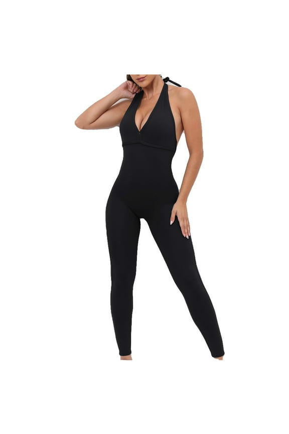 Womens Jumpsuit Yoga Pants Women's One-piece Sport Jumpsuit Running Fitness Workout Tight Pants