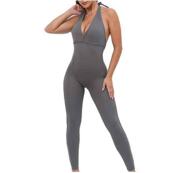 Babysbule Womens Jumpsuit Yoga Pants Women's One-piece Sport Jumpsuit Running Fitness Workout Tight Pants