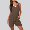 thumbnail image 1 of Babysbule Womens Jumpsuits Fashion Summer Onesie Rompers Sleeveless Loose Solid Overalls Jumpers with Pockets Clothes, 1 of 7