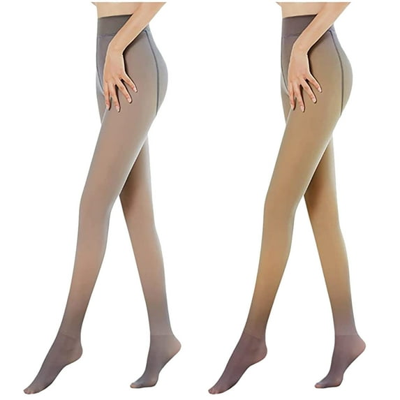 Babysbule Womens Leggings Fashion Legs Fake Translucent Ladies Keep Warm Solid Fleece Pantyhose