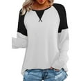 thumbnail image 1 of Babysbule Womens Long Sleeve Tops Fashion Women Summer T-Shirt Long Sleeve Casual Patchwork Top Blouse, 1 of 6