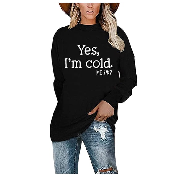Babysbule Womens Long Sleeve Tops Women Plus Size Long Sleeve Letter Printed Tops Tee T-Shirt Blouse