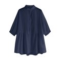 thumbnail image 1 of Babysbule Womens Long Sleeve Tops Women's V-Neck Long Sleeve Loose Button Cotton And Linen Tunic Shirts Summer Shirts Blouse, 1 of 7
