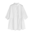 thumbnail image 1 of Babysbule Womens Long Sleeve Tops Women's V-Neck Long Sleeve Loose Button Cotton And Linen Tunic Shirts Summer Shirts Blouse, 1 of 7