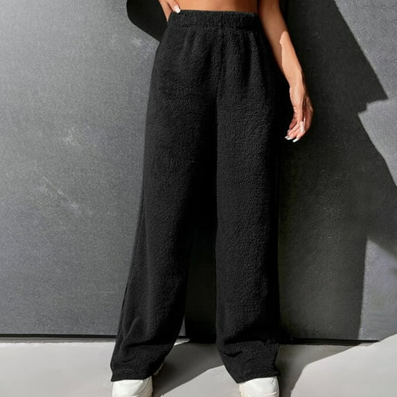 Babysbule Womens Loose Long Pants Fashion Women's Casual Waist Pants Keep Warm Solid Length Pants