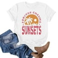 thumbnail image 1 of Babysbule Womens Summer Tops Summer Beach Printed T-shirt With Round Neck And Short Sleeved Top, 1 of 3