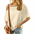 thumbnail image 1 of Babysbule Womens New Arrival Summer Tops Women's Cute Off Shoulder Tops New Fashion T Shirts Blouses Summer Short Sleeve Casual Vacation Tees, 1 of 8