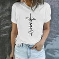 thumbnail image 1 of Babysbule Womens Summer Tops Women's Spring And Summer Fashion Easter Print Pattern Round Neck Short Sleeved T-shirt Top/Shirt, 1 of 7