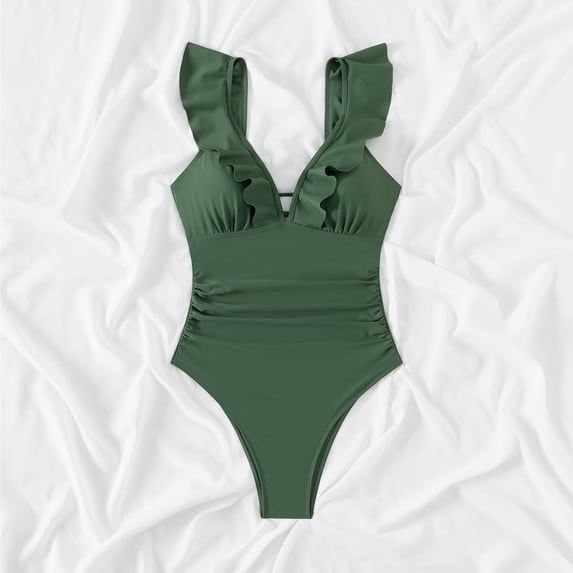 Babysbule Womens One Piece Swimsuit Summer Women's Fashion New Arrival Swimsuit Fly Side Sexy Deep V Slim Summer Swimwear