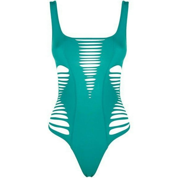 Babysbule Womens One Piece Swimsuits New Arrivals Fashion Comfortable Bikini Women's Puncture One-piece Plain Color Swimsuit Bikinis Tops