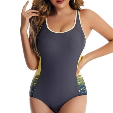 Babysbule Womens One Piece Swimsuits Women's Summer Bikini Push-Up Irregular Color Matching Padded Swimwear Swimsuit Beachwear Set