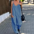 thumbnail image 1 of Babysbule Womens Overall Pants Women's Summer Fashion Solid Color Jumpsuit With Pockets And Straps Casual Pants, 1 of 6