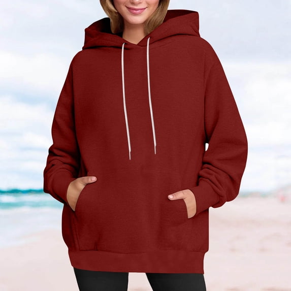 Babysbule Womens Oversized Sweatshirts Fashion Hoodies Long Sleeve Hooded Shirts Pullover Fall Outfits with Pocket